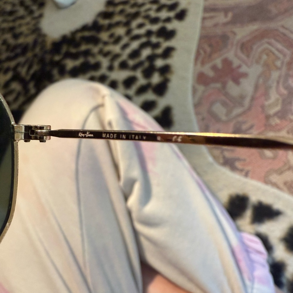 Ray-Ban Hexagonal Flat Lens Sunglasses Gold Frame Green Lens - Picture 5 of 9